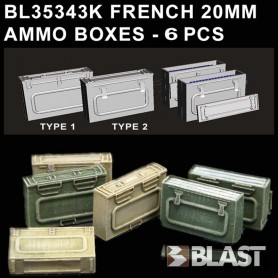BL35343K - FRENCH ARMY 20MM AMMO BOXES - 6 PCS