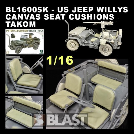 BL16005K - US JEEP WILLYS CANVAS SEAT CUSHION - TAKOM 1/16