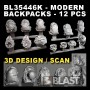 BL35446K - MODERN BACKPACKS SET 12 PCS