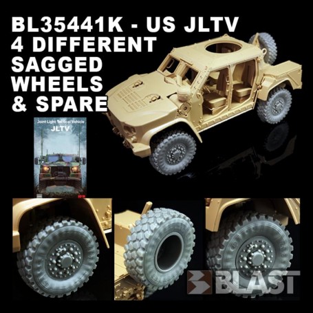 BL35441K - US JLTV 4 DIFFERENT SAGGED WHEELS AND SPARE