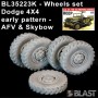 BL35223K - WHEELS DODGE EARLY PATTERN 4  AND SPARE - AFV CLUB - SKYBOW