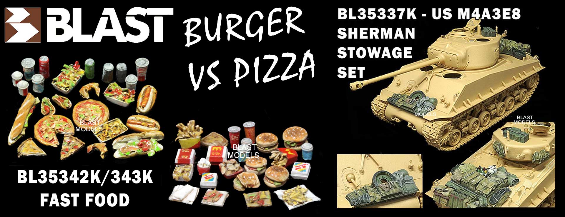 BL35342K BL35344K FAST FOOD BURGER  PIZZA BL35337KUS M4A3E8